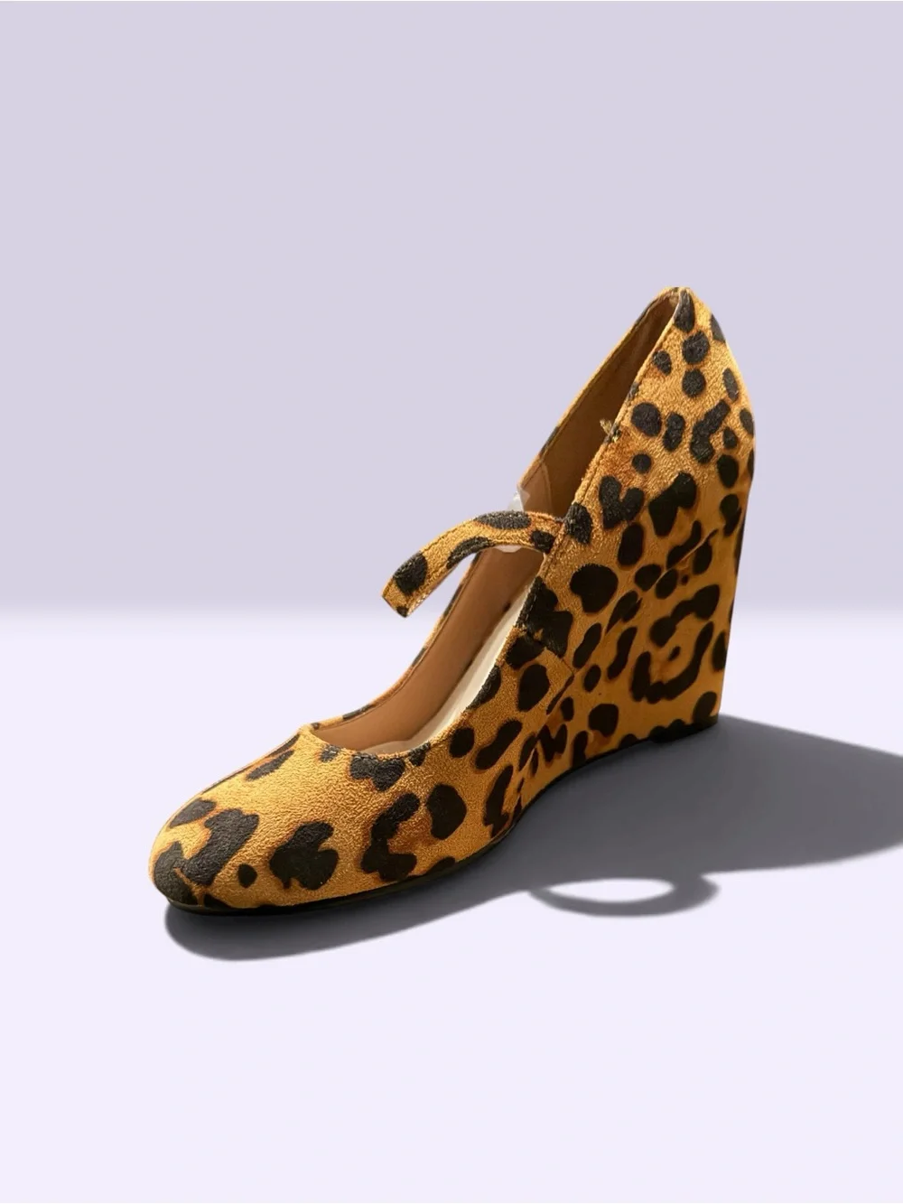 Leopard Print Mary Jane Wedge Pump - Women